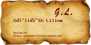 Góliáth Liliom névjegykártya